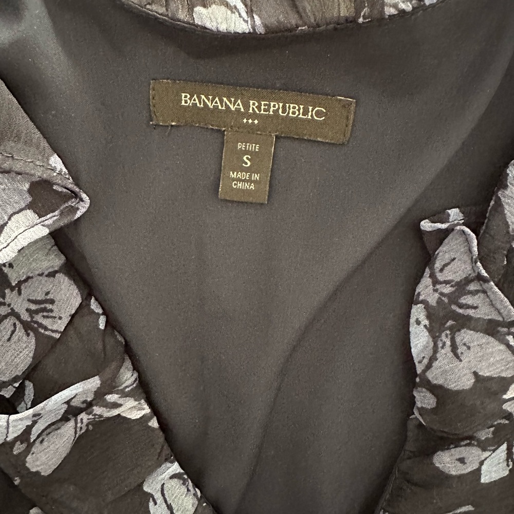 Banana republic maxi navy blue floral dress size petite S - Picture 4 of 5